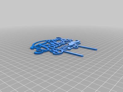 Father day cake topper with stakes