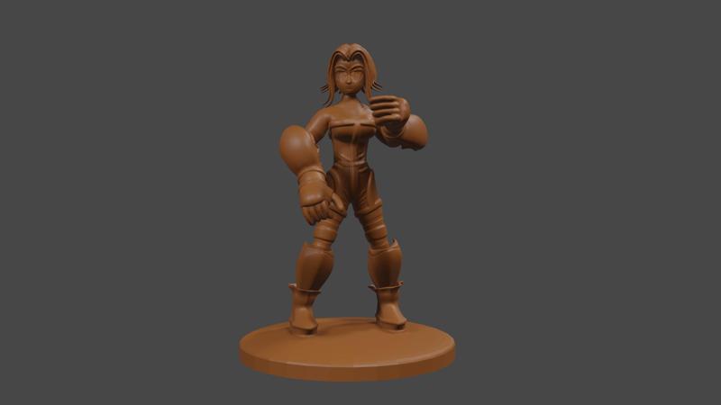 Final Fantasy Tactics inspired, female Monk, Tabletop DnD miniature,