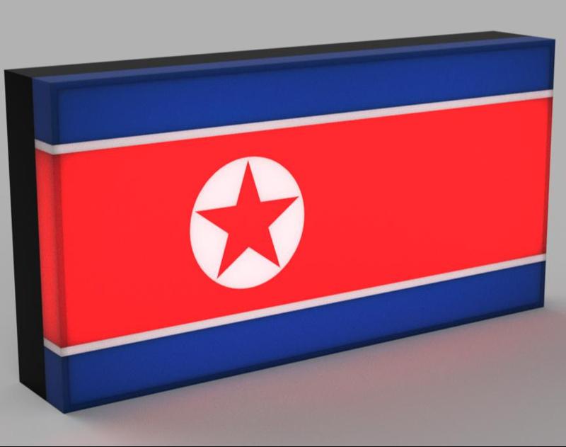 World Flags - North Korea LED Lamp