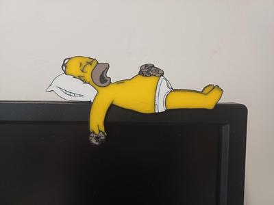 Homer Simpson on monitor with stand
