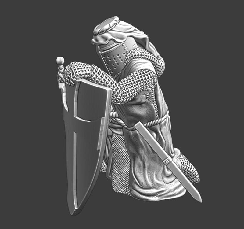 Medieval hospitaller knight - Praying