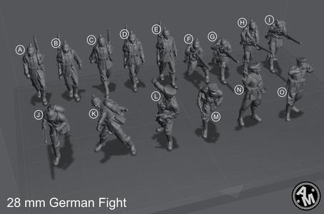 WW1 German Squad - Wargame - 28mm - Files Pre-supported - Files Test Printed.