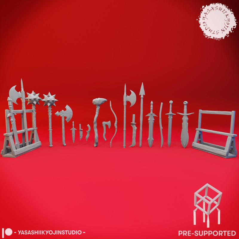 Weapons - Tabletop Props (Pre-Supported)