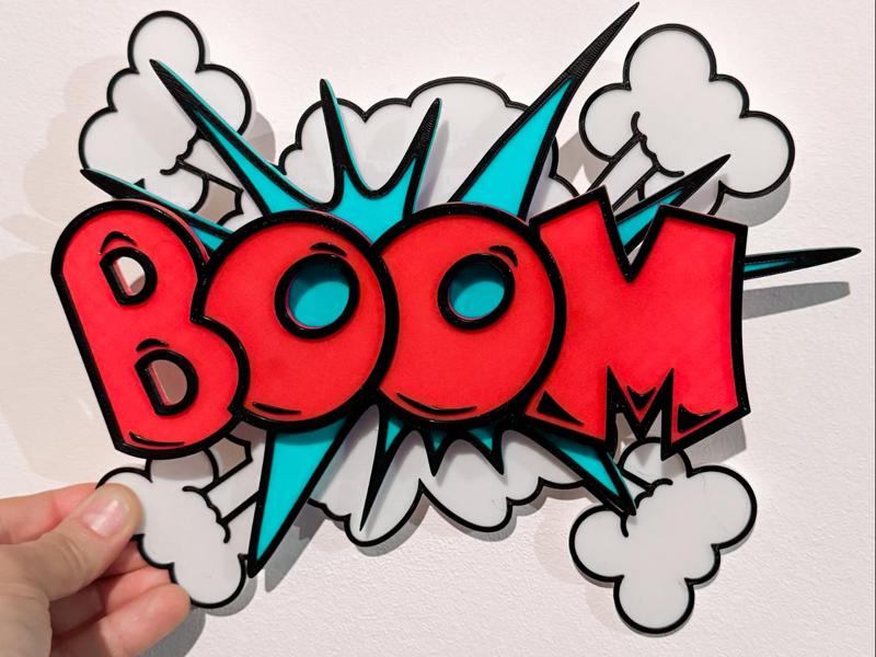 "BOOM" style pop art comic explosion
