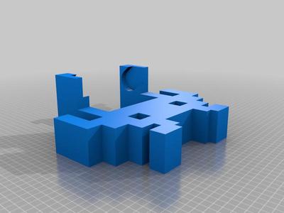 Space invader toilet paper holder - with holes for screws