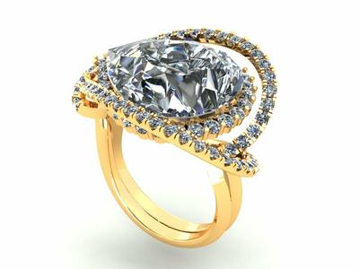 Big Pear Natural Stone Ring R354