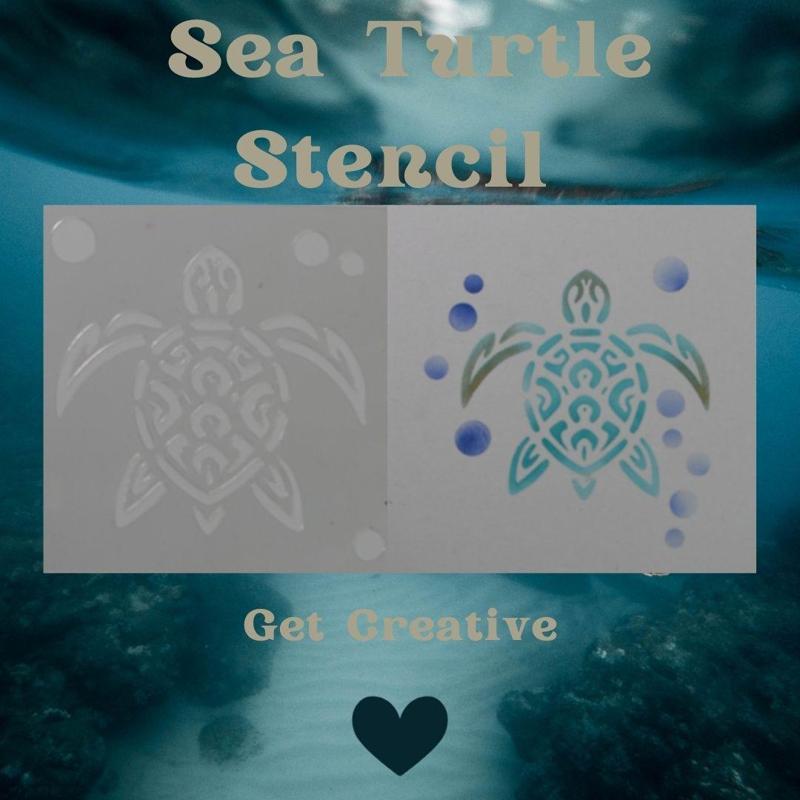 Sea Turtle Stencil - STL & SVG Files