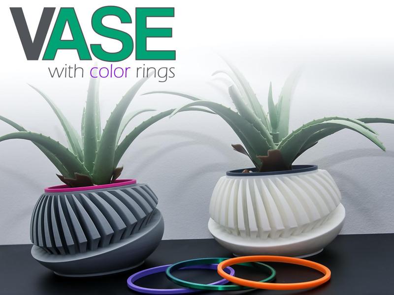 Modern Planter Pot and Color Decor Ring Übertopf