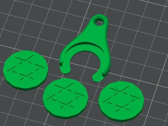 3 5 shekel replicas with star of david & keychain