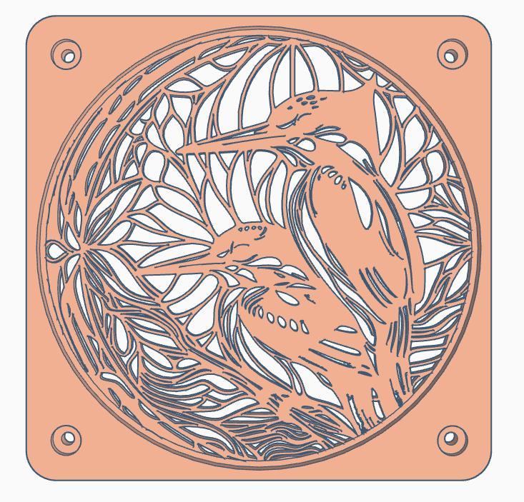 Fan cover: Kingfischers (140 mm)