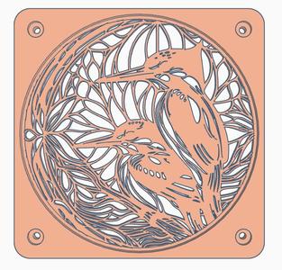 Fan cover: Kingfischers (140 mm)