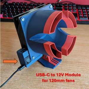 USB-c to 12V voltage converter for 120mm fan