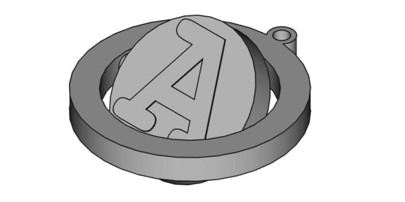 Key ring letter A