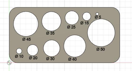 Skabelon til tegning af aksler.