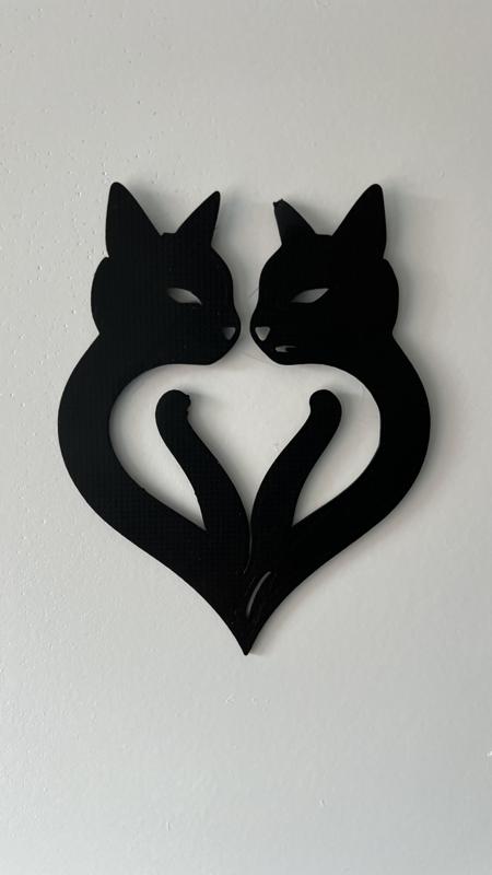 Cats Heart Wall Art #1