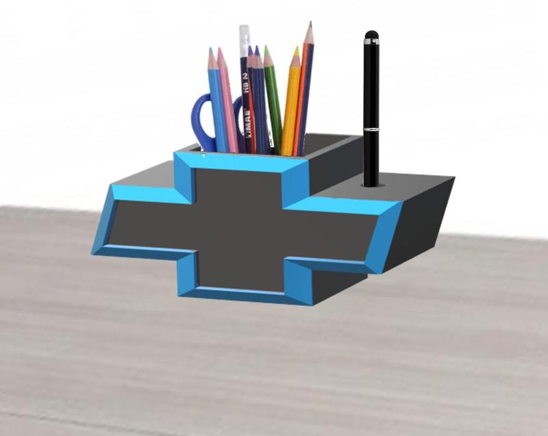 chevrolet logo pencil holder