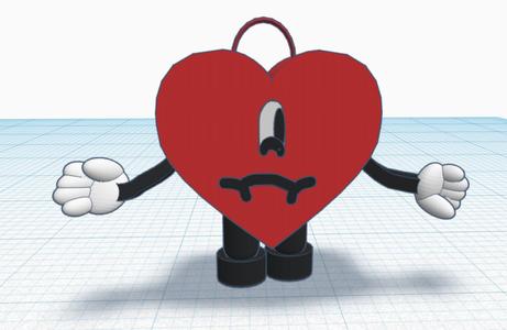 Bad Bunny Heart Keychain