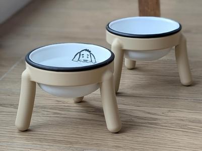 Minimal Parametric Pet Bowl Three-Legged Stand