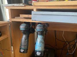 Underbench holster for 10.8V Makita drill