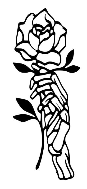 Skull Hand Holding Flower Wall decor