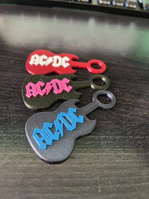 AC/DC Guitar shaped keychain