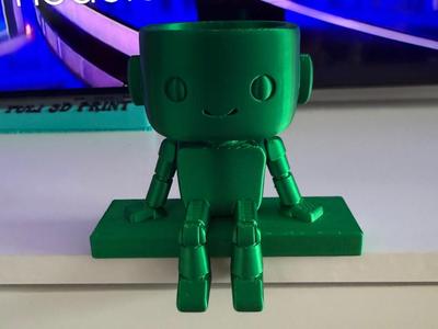 sitting stick figure - flower pot