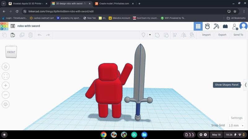 Robot holding a sword