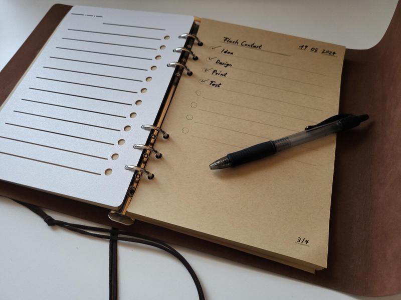 Notes Template for A5 Notebooks with 6 ring binder