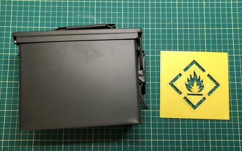 Flammable spray paint stencil