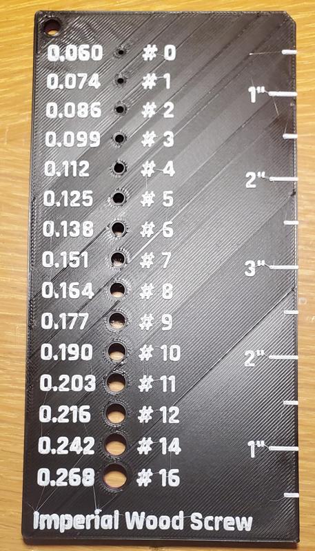 Imperial Wood Screw Gauge