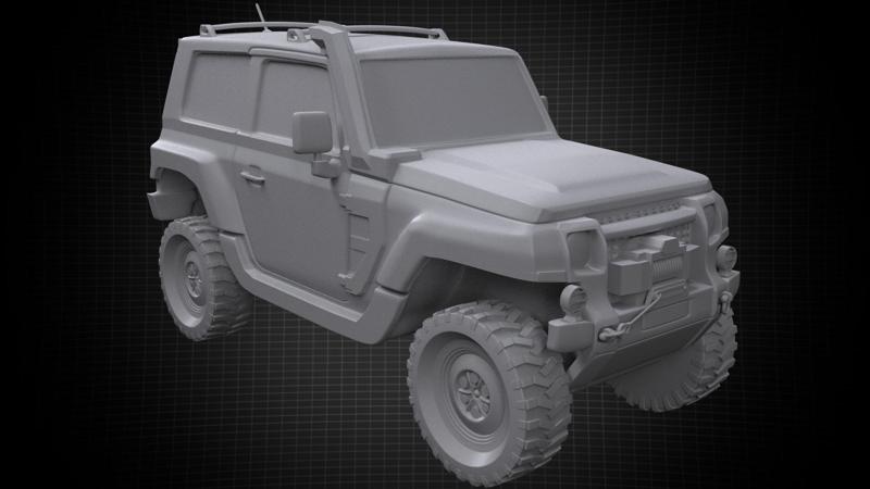 Jeep stl for 3D printing with separated Wheel 3D print model