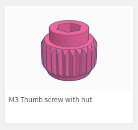 M3 Thumb Screw (secured with nut)