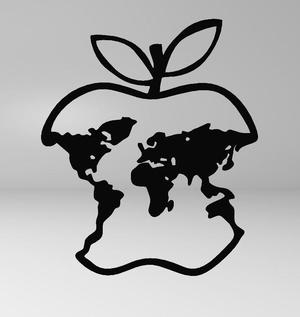 LINE ART APPLE, WALL ART APPLE, APPLE EARTH, 2D ART APPLE EARTH, APPLE EARTH DECORATION