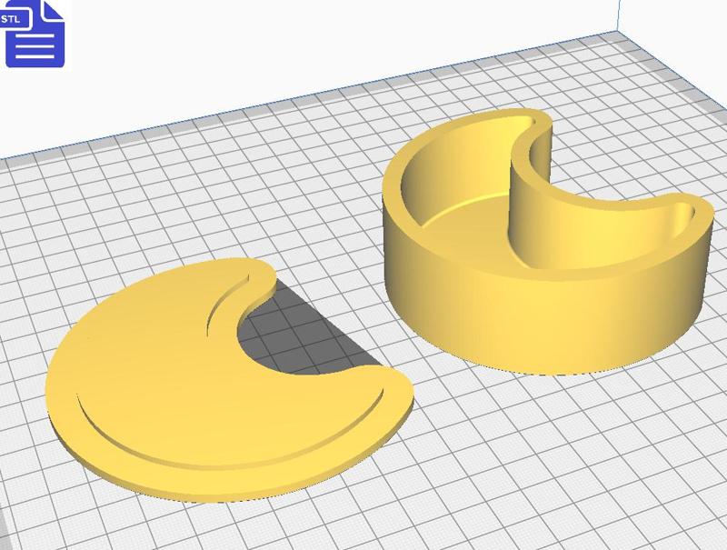 2pc Crescent Moon Bath Bomb Press Mold