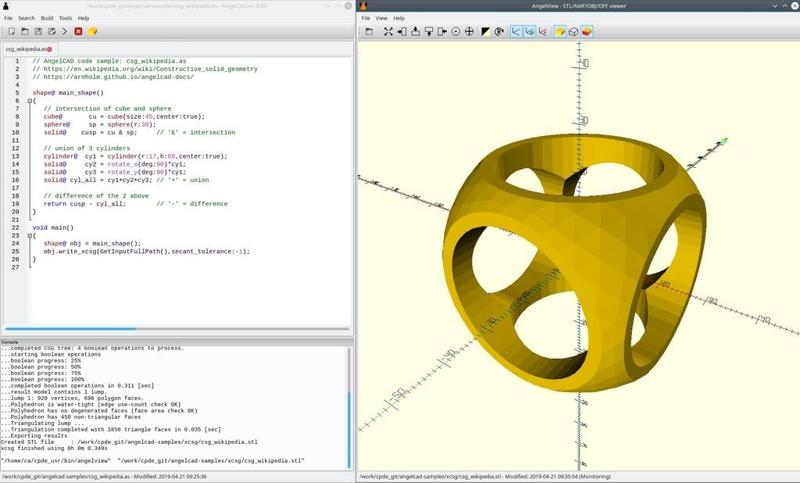 AngelCAD - 3D solid modeller