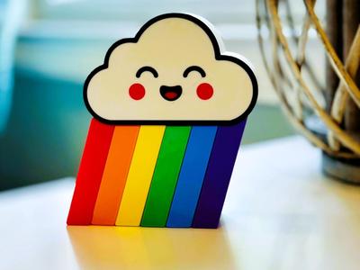 Rainbow Buddy - Snap-together desk art