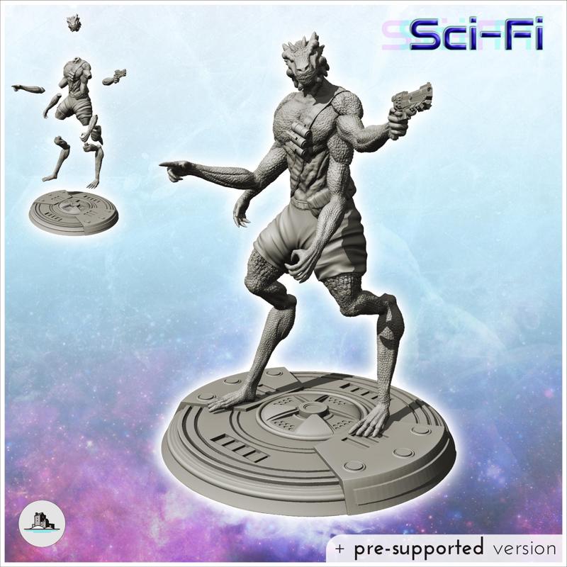 Four-armed alien warrior with laser gun (7) - SF SciFi wars future apocalypse post-apo wargaming wargame