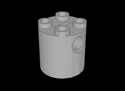 Lego Compatible (30361a.dat) Cylinder  2 x  2 x  2 Robot Body without Bottom Axle Holder
