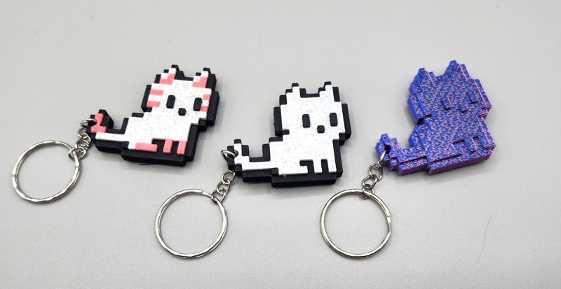 8 Bit Kitty Keychain