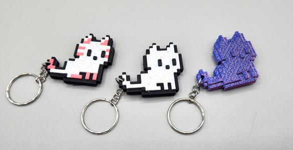 8 Bit Kitty Keychain