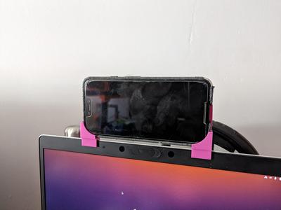 Soporte de teléfono en pantalla de portatil