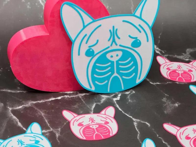 French Bulldog | 3mf file included | Color Swap | Frenchies Dog Face