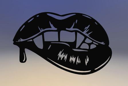 2d art sensual lips, wall art sensual lips, decor sensual lips, line art sensual lips