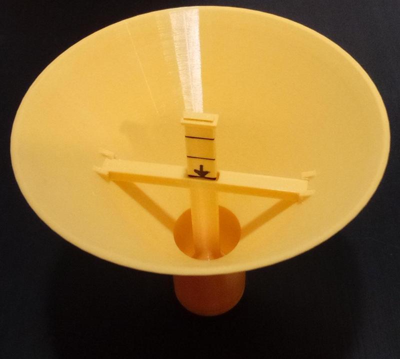 Funnel with float filling indicator