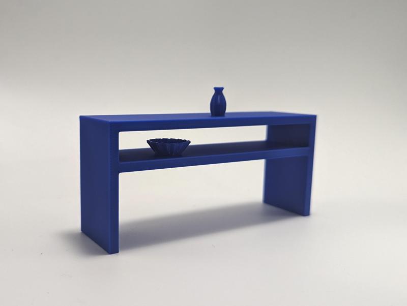 Side Table with Vase and Bowl 1:12 Scale