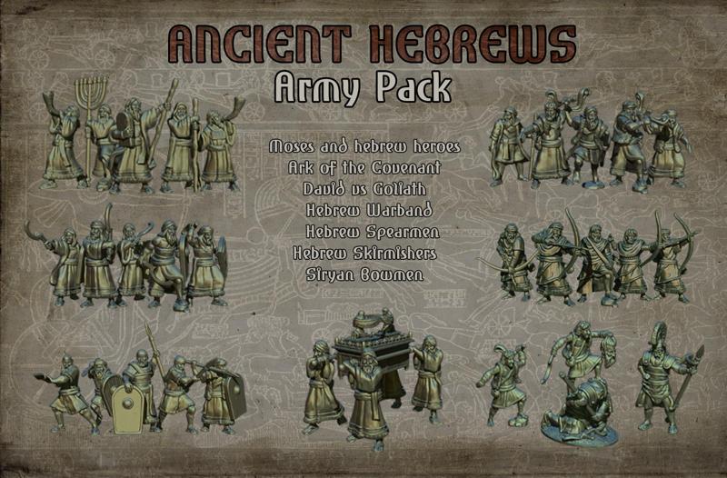 Ancient Hebrew Army Pack (+25 models). 15mm and 28mm pressupported STL files.