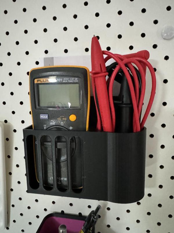 Fluke 101 Digital Multimeter pegboard, Gridfinity, and stand alone Holder