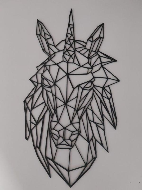 low poly unicorn silhouette head