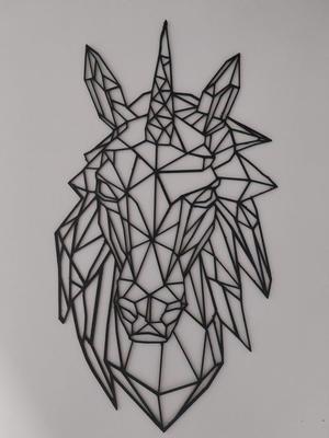 low poly unicorn silhouette head