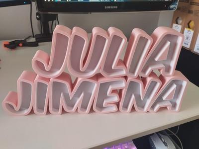 Letrero Led Nombre Jimena y Julia